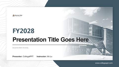 Governors State University Academic Presentation/Research Findings Report PPT Template