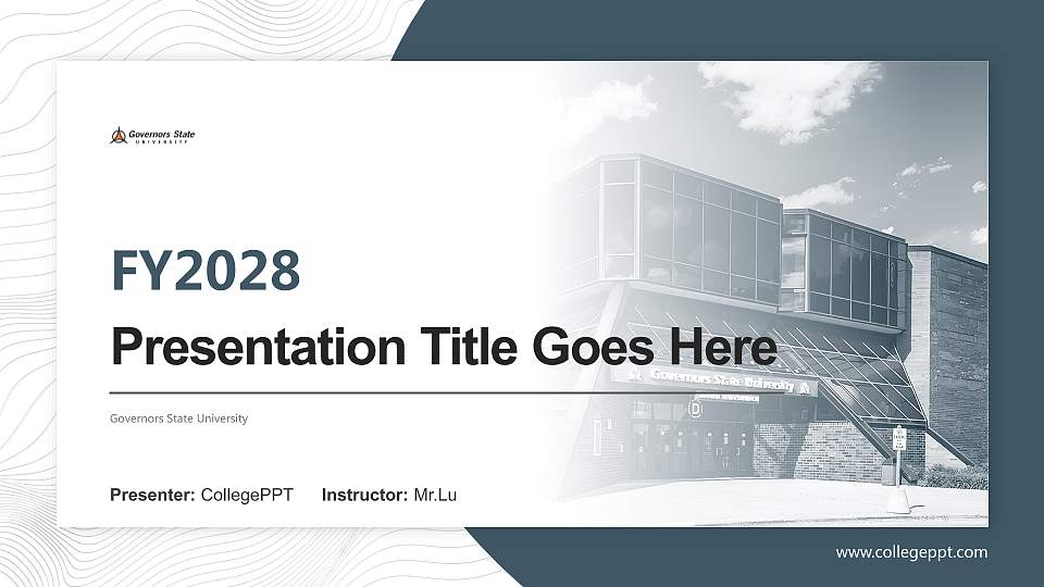 Governors State University Academic Presentation/Research Findings Report PPT Template16:9 ratio PPT effect preview image