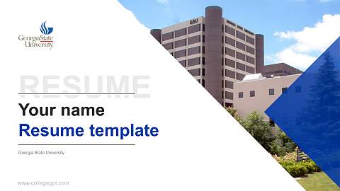 Georgia State University Resume PPT Template