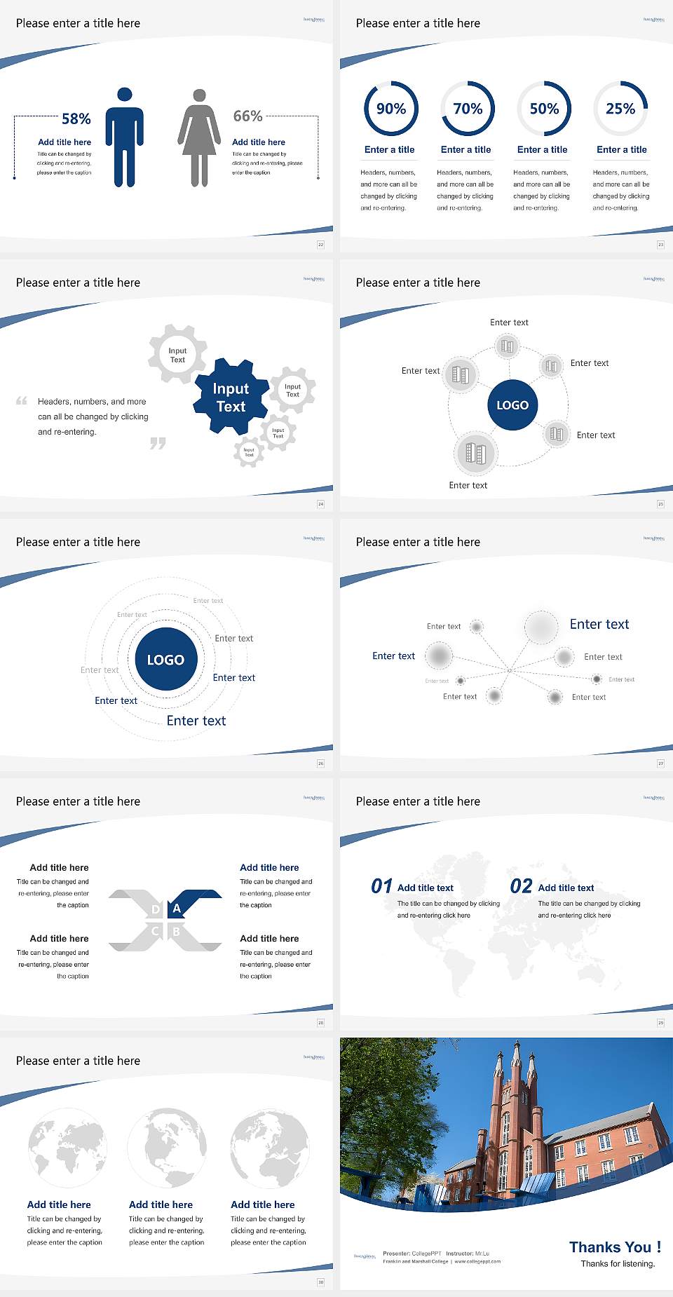 Franklin and Marshall College Course/Courseware Creation PPT Template4:3 ratio PPT effect preview image4