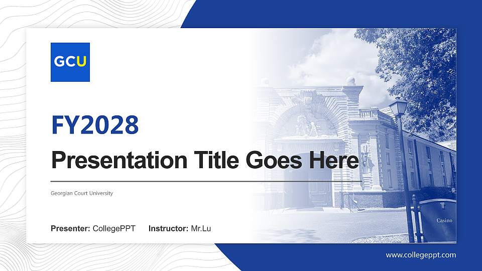 Georgian Court University Academic Presentation/Research Findings Report PPT Template16:9 ratio PPT effect preview image