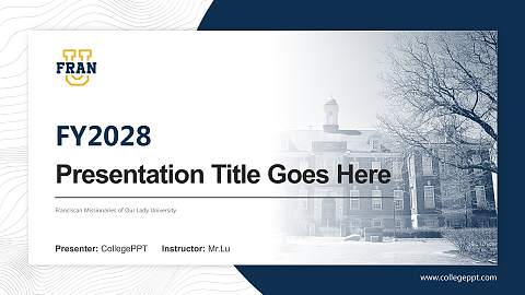 Franciscan Missionaries of Our Lady University Academic Presentation/Research Findings Report PPT Template