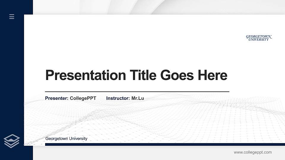 Georgetown University Thesis Proposal/Graduation Defense PPT Template16:9 ratio PPT effect preview image