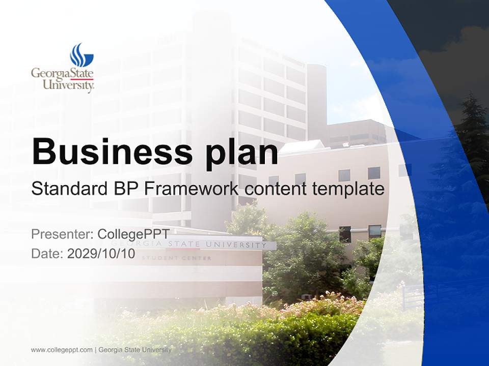 Georgia State University Competition/Entrepreneurship Contest PPT Template4:3 ratio PPT effect preview image9