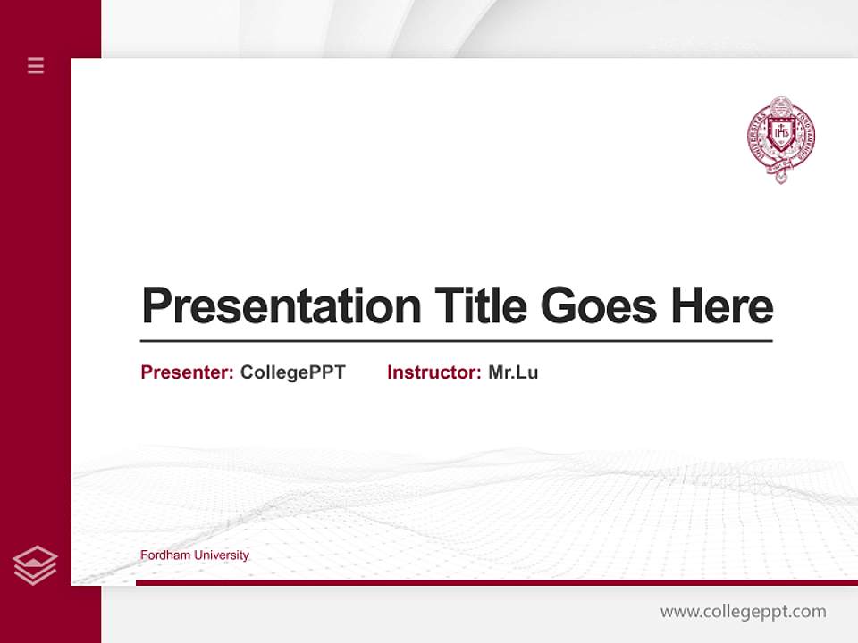 Fordham University Thesis Proposal/Graduation Defense PPT Template4:3 ratio PPT effect preview image5