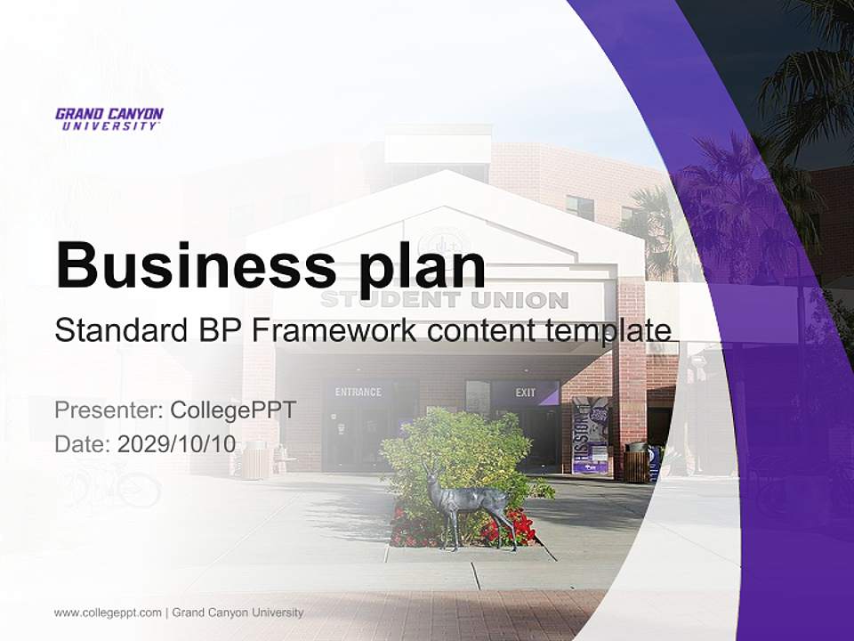 Grand Canyon University Competition/Entrepreneurship Contest PPT Template4:3 ratio PPT effect preview image9