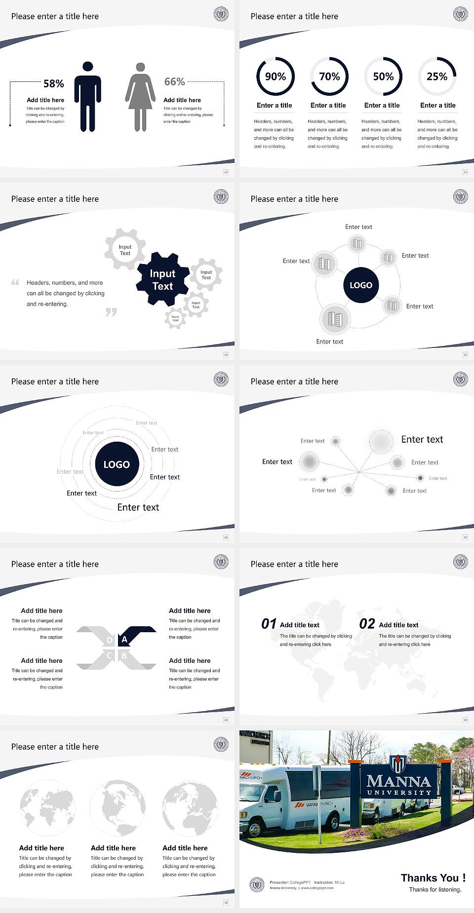 Manna University Course/Courseware Creation PPT Template4:3 ratio PPT effect preview image4