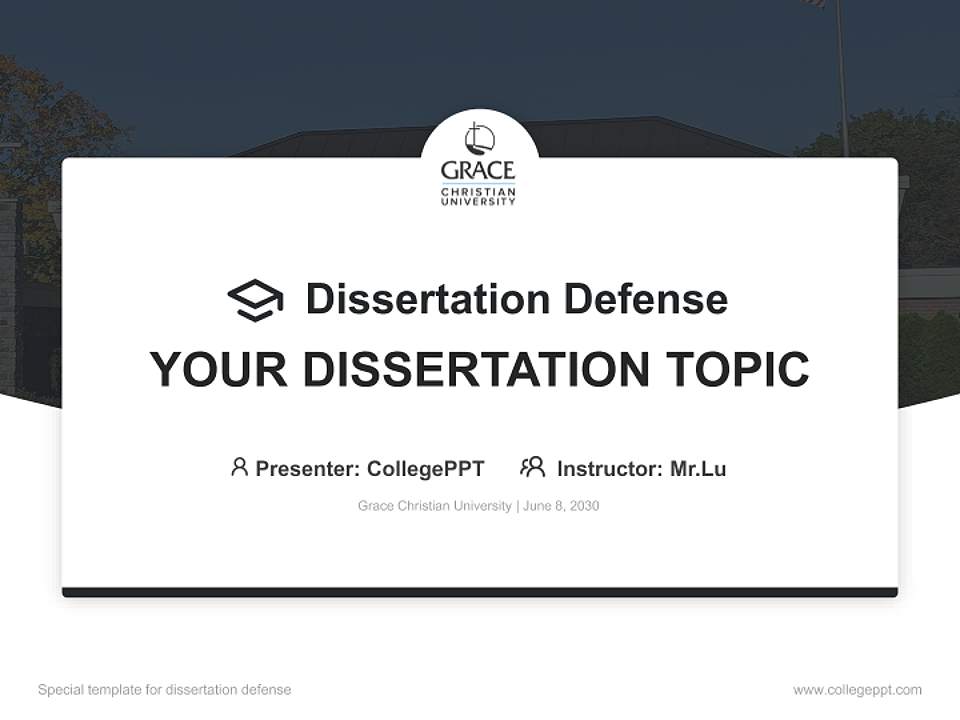 Grace Christian University Graduation Thesis Defense PPT Template4:3 ratio PPT effect preview image7
