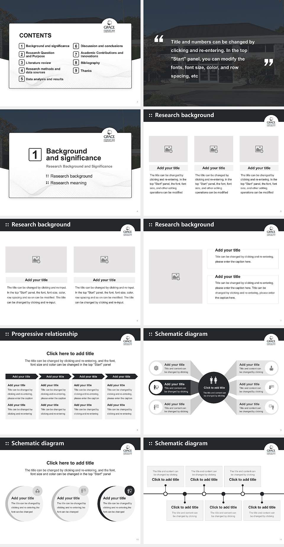 Grace Christian University Graduation Thesis Defense PPT Template4:3 ratio PPT effect preview image2