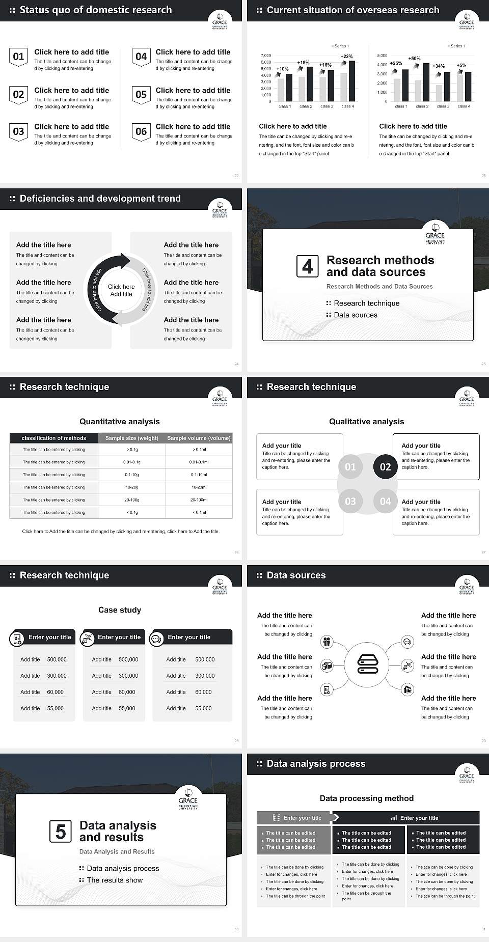 Grace Christian University Graduation Thesis Defense PPT Template4:3 ratio PPT effect preview image4