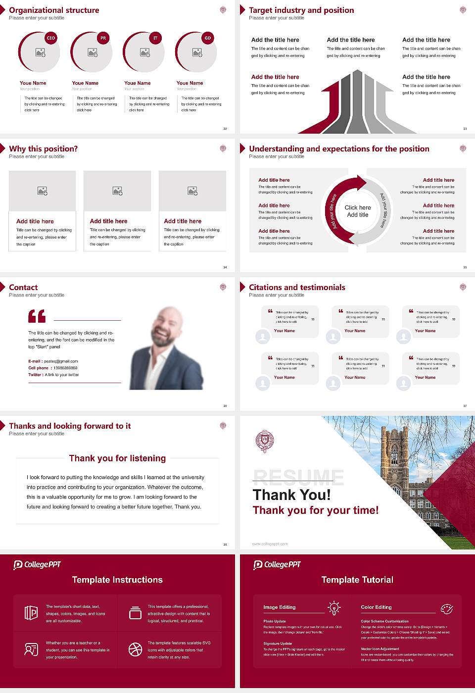 Fordham University Resume PPT Template16:9 ratio PPT effect preview image4