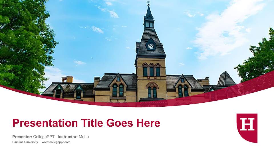 Hamline University Course/Courseware Creation PPT Template16:9 ratio PPT effect preview image