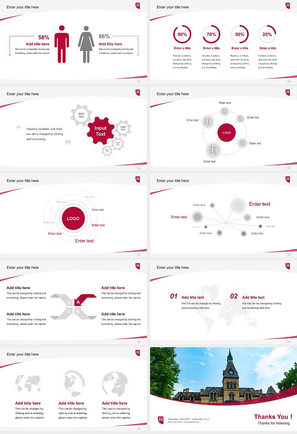 Hamline University Course/Courseware Creation PPT Template16:9 ratio PPT effect preview image4