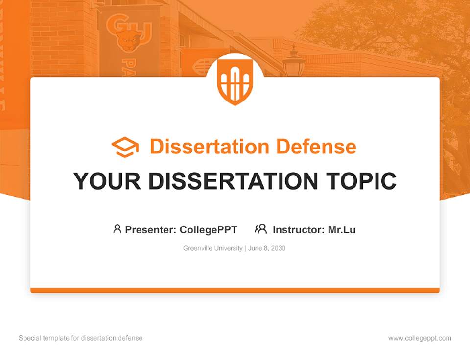 Greenville University Graduation Thesis Defense PPT Template4:3 ratio PPT effect preview image7