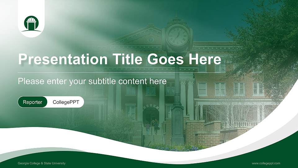 Georgia College & State University Lecture Sharing and Networking Event PPT Template16:9 ratio PPT effect preview image