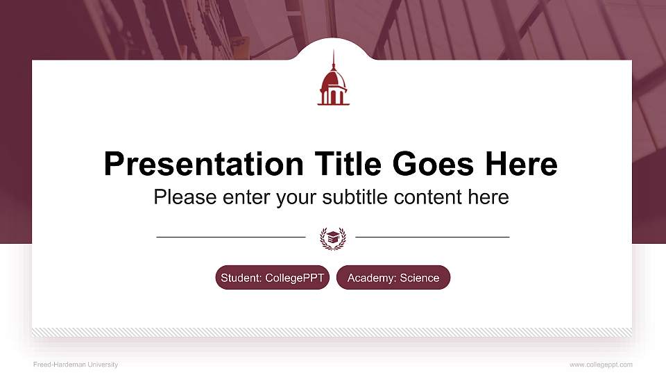 Freed-Hardeman University National Scholarship Defense PPT Template16:9 ratio PPT effect preview image