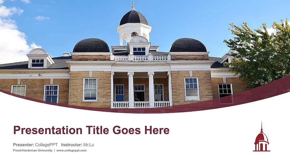 Freed-Hardeman University Course/Courseware Creation PPT Template16:9 ratio PPT effect preview image