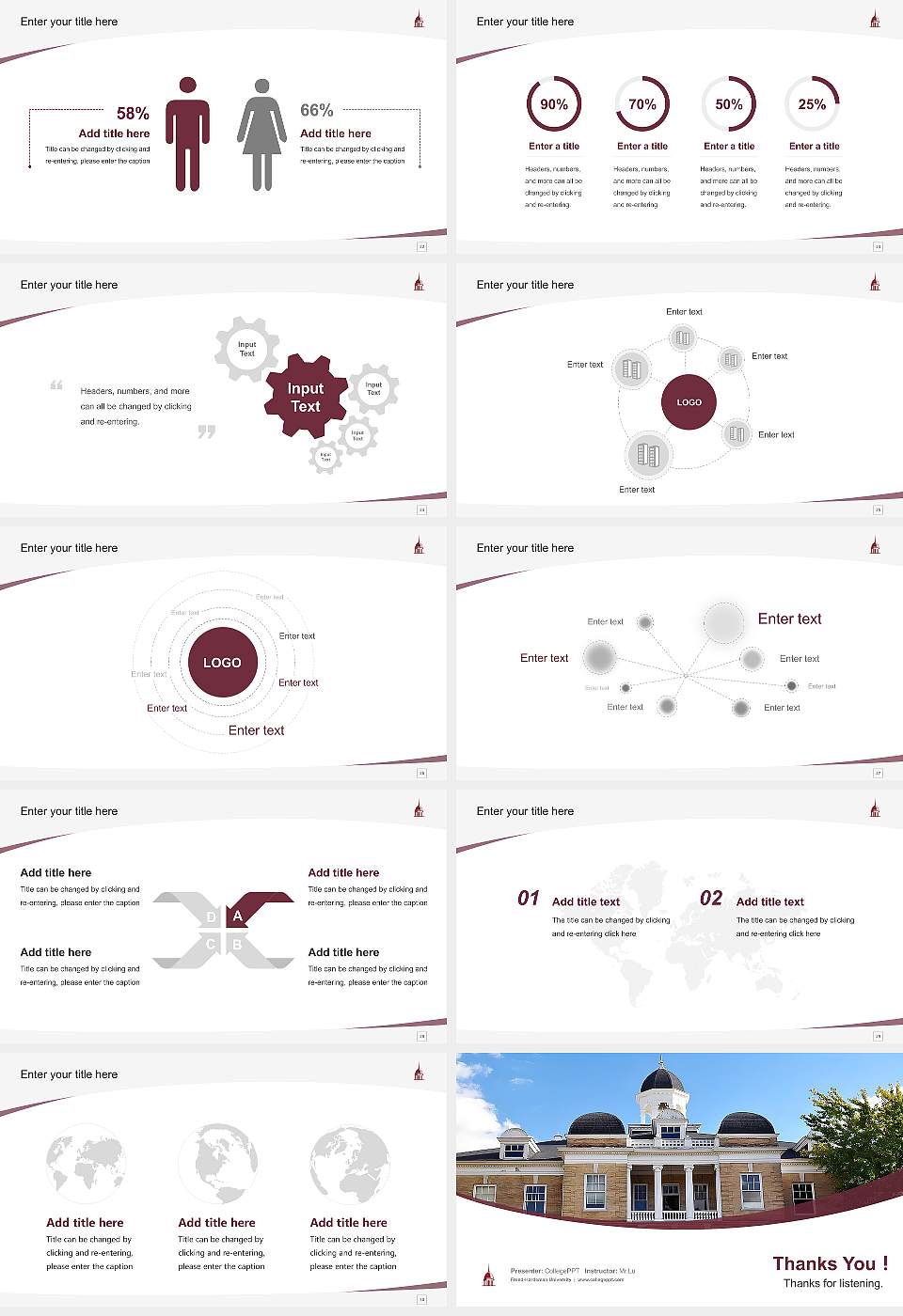 Freed-Hardeman University Course/Courseware Creation PPT Template16:9 ratio PPT effect preview image4