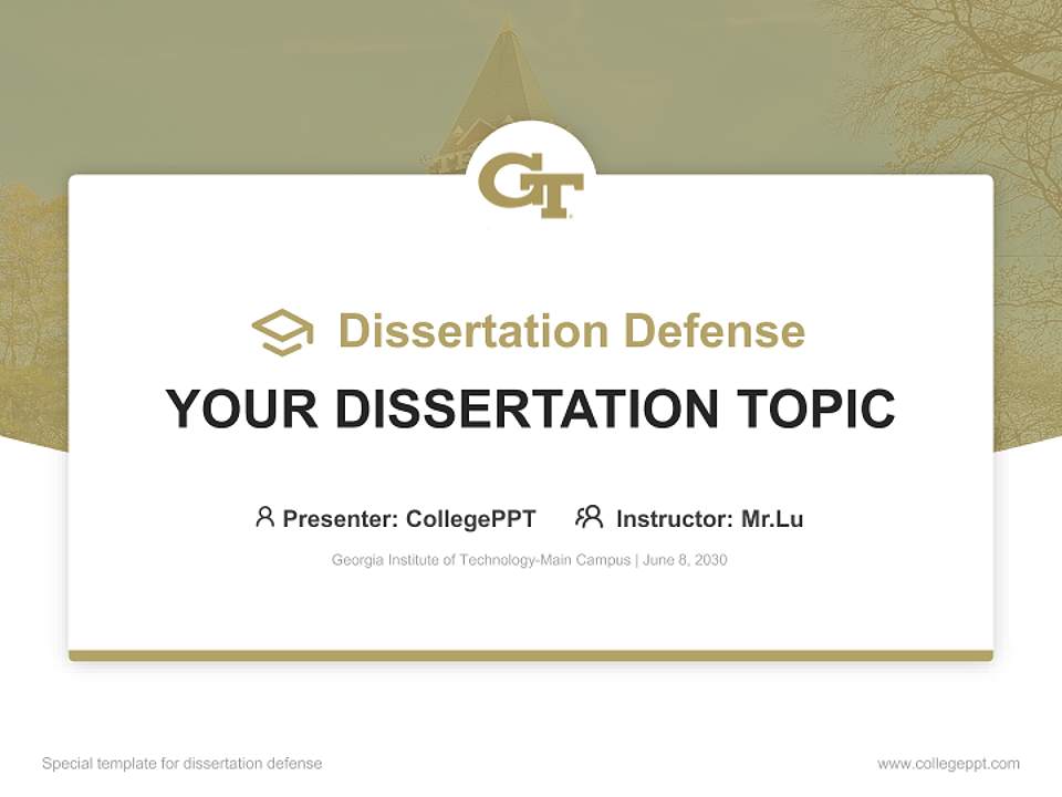 Georgia Institute of Technology-Main Campus Graduation Thesis Defense PPT Template4:3 ratio PPT effect preview image7