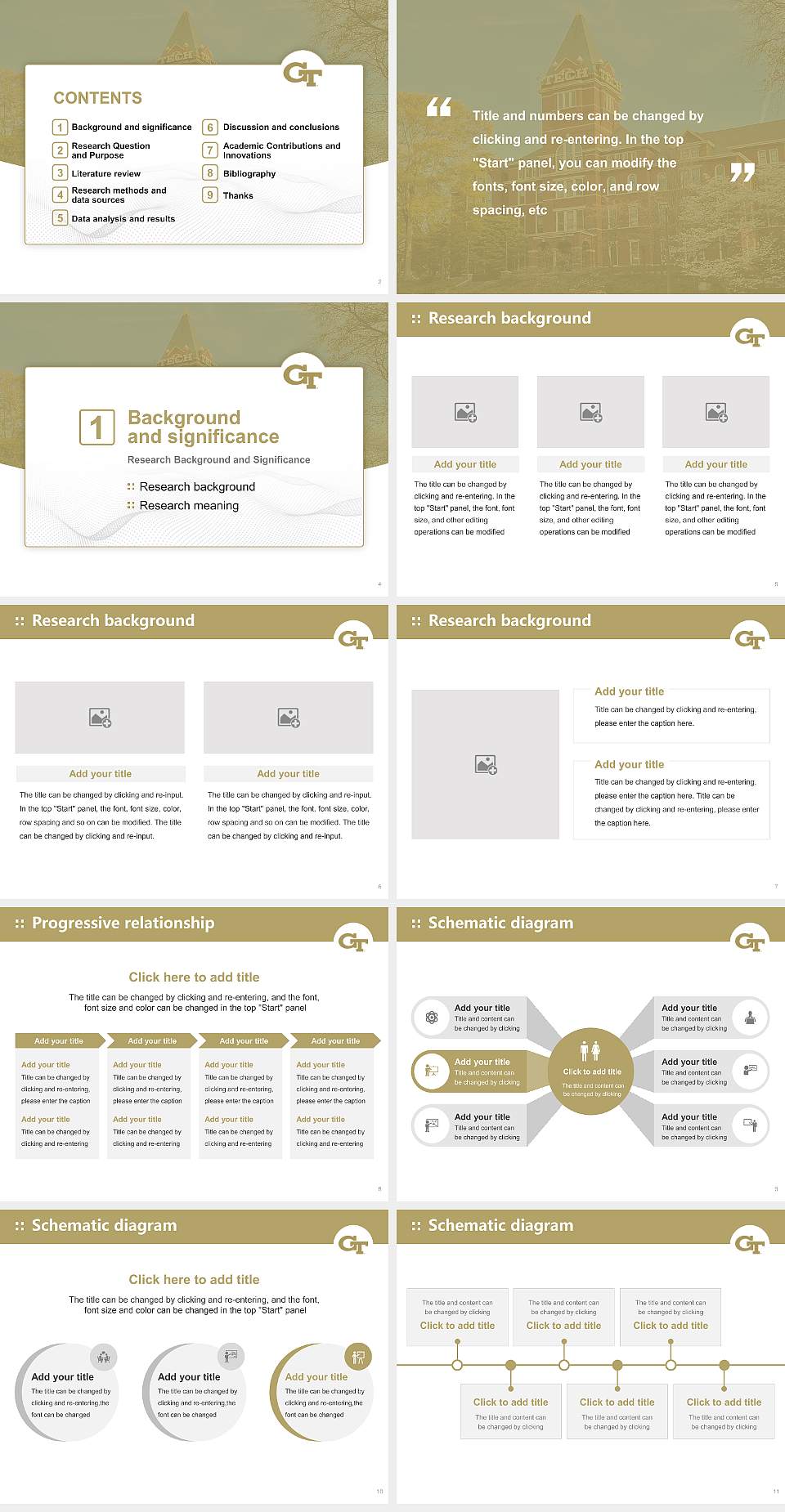 Georgia Institute of Technology-Main Campus Graduation Thesis Defense PPT Template4:3 ratio PPT effect preview image2