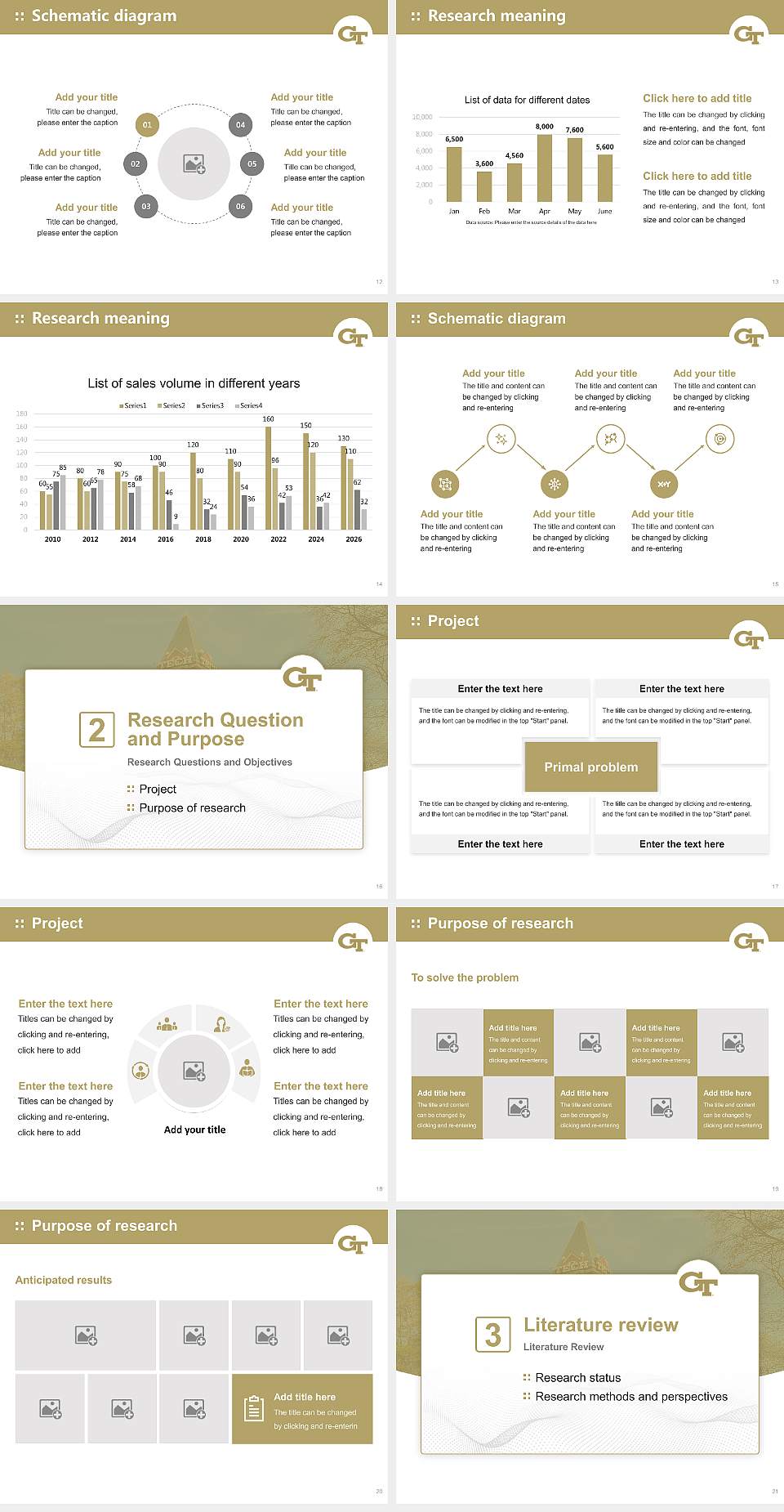 Georgia Institute of Technology-Main Campus Graduation Thesis Defense PPT Template4:3 ratio PPT effect preview image3
