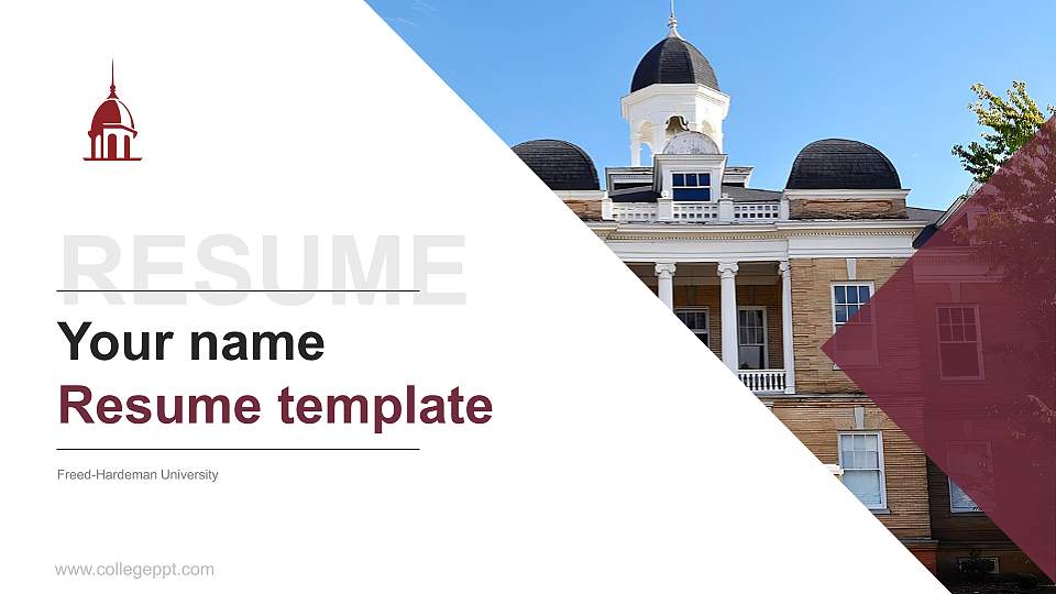 Freed-Hardeman University Resume PPT Template16:9 ratio PPT effect preview image