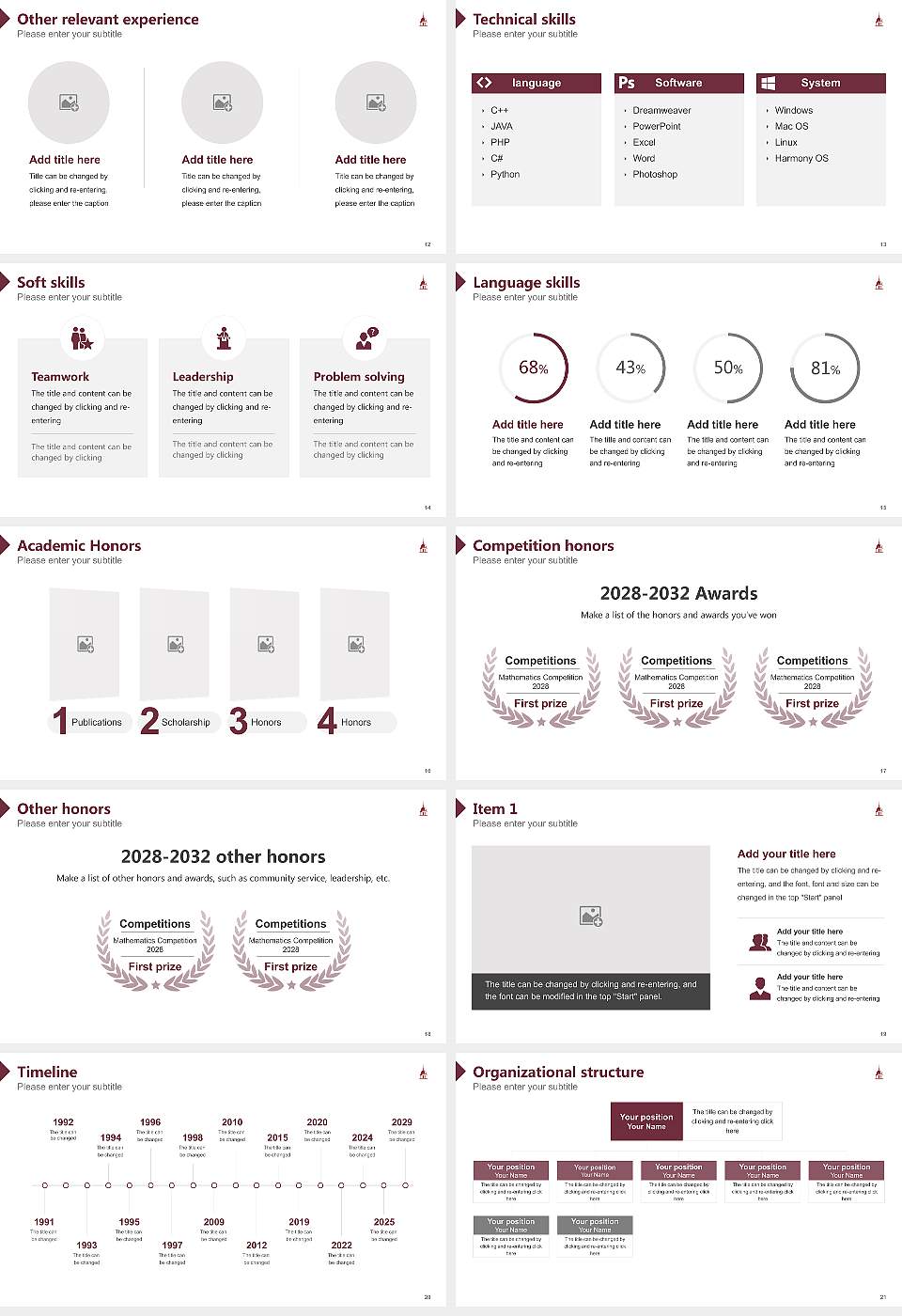 Freed-Hardeman University Resume PPT Template16:9 ratio PPT effect preview image3