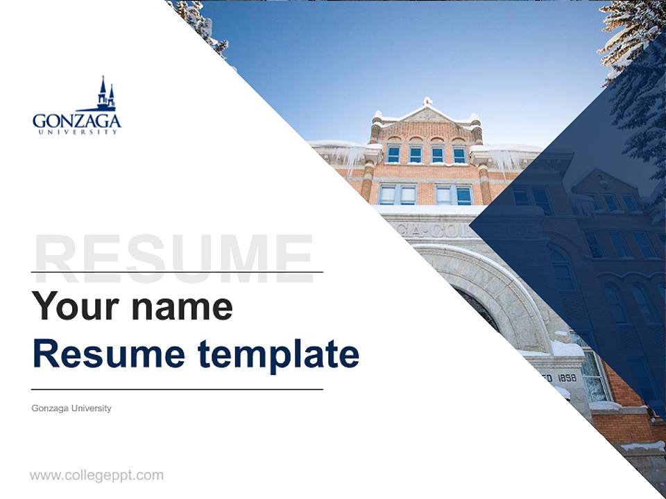 Gonzaga University Resume PPT Template4:3 ratio PPT effect preview image5