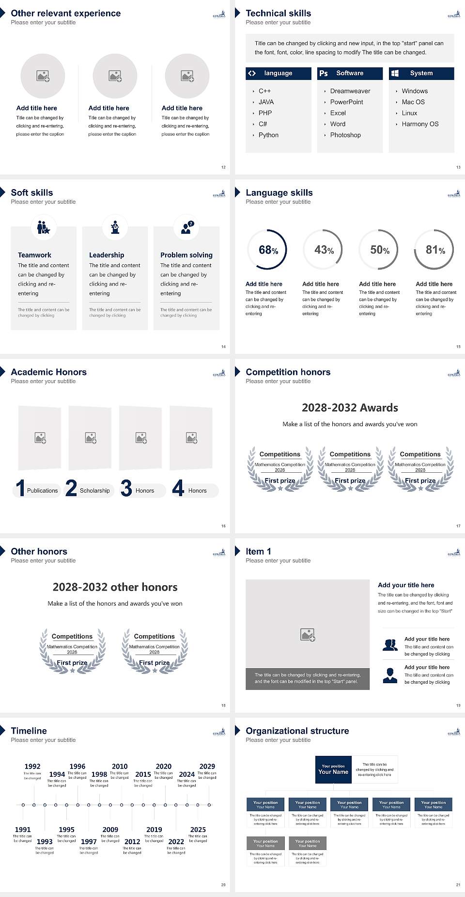 Gonzaga University Resume PPT Template4:3 ratio PPT effect preview image3