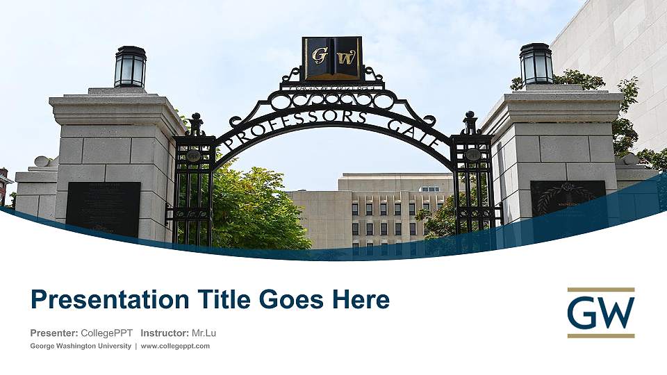 George Washington University Course/Courseware Creation PPT Template16:9 ratio PPT effect preview image