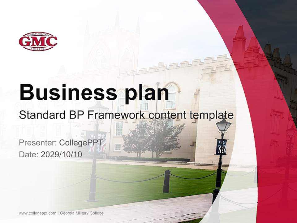 Georgia Military College Competition/Entrepreneurship Contest PPT Template4:3 ratio PPT effect preview image9