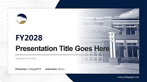 Georgia Southern University Academic Presentation/Research Findings Report PPT Template