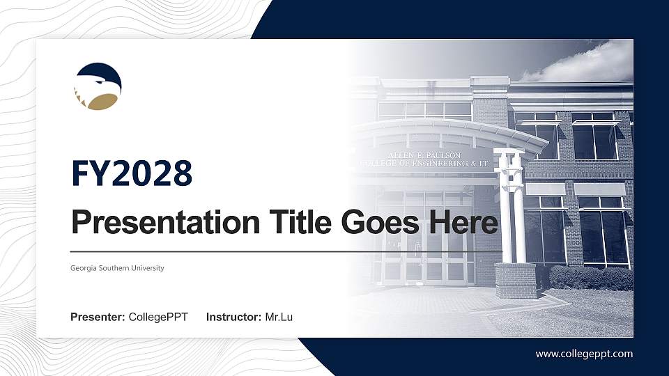 Georgia Southern University Academic Presentation/Research Findings Report PPT Template16:9 ratio PPT effect preview image