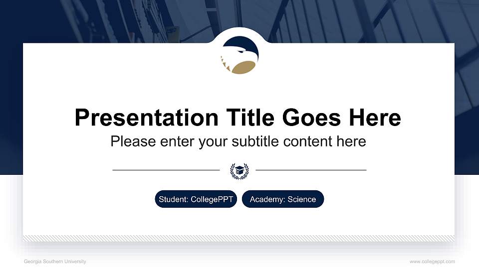 Georgia Southern University National Scholarship Defense PPT Template16:9 ratio PPT effect preview image