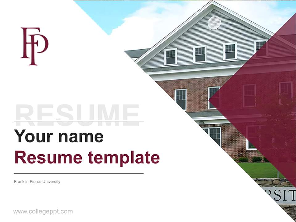 Franklin Pierce University Resume PPT Template4:3 ratio PPT effect preview image5