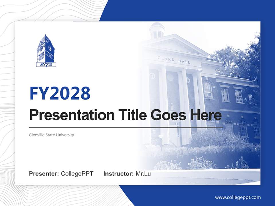 Glenville State University Academic Presentation/Research Findings Report PPT Template4:3 ratio PPT effect preview image5