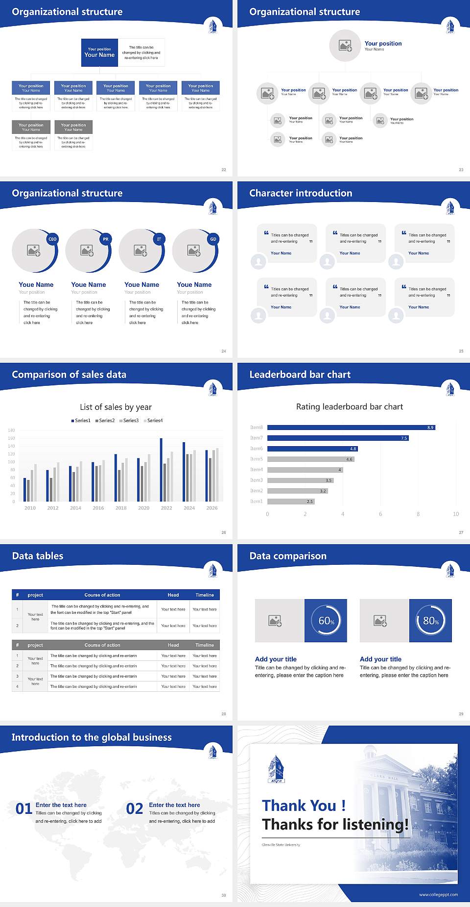 Glenville State University Academic Presentation/Research Findings Report PPT Template4:3 ratio PPT effect preview image4