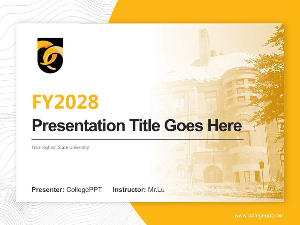 Framingham State University Academic Presentation/Research Findings Report PPT Template4:3 ratio PPT effect preview image5