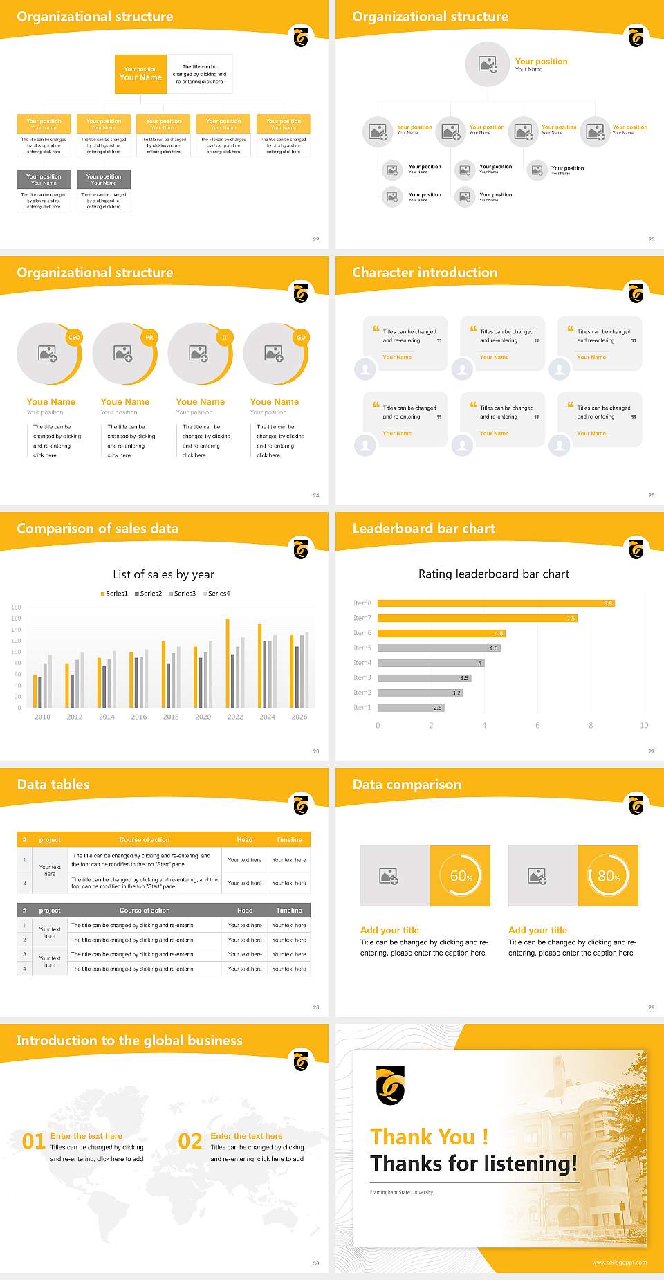Framingham State University Academic Presentation/Research Findings Report PPT Template4:3 ratio PPT effect preview image4