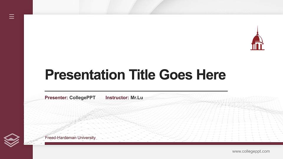 Freed-Hardeman University Thesis Proposal/Graduation Defense PPT Template16:9 ratio PPT effect preview image