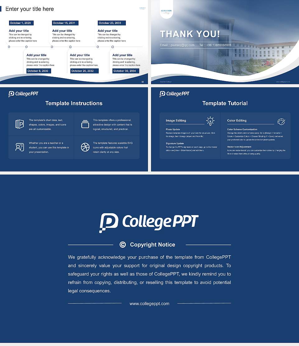 Goucher College Lecture Sharing and Networking Event PPT Template16:9 ratio PPT effect preview image4