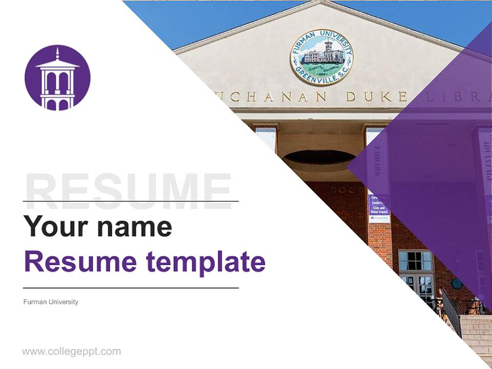 Furman University Resume PPT Template4:3 ratio PPT effect preview image5