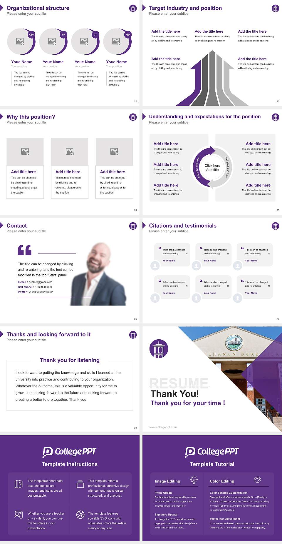 Furman University Resume PPT Template4:3 ratio PPT effect preview image4