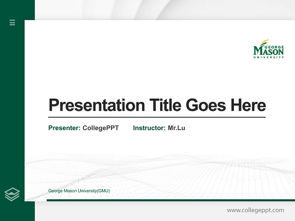 George Mason University(GMU) Thesis Proposal/Graduation Defense PPT Template4:3 ratio PPT effect preview image5