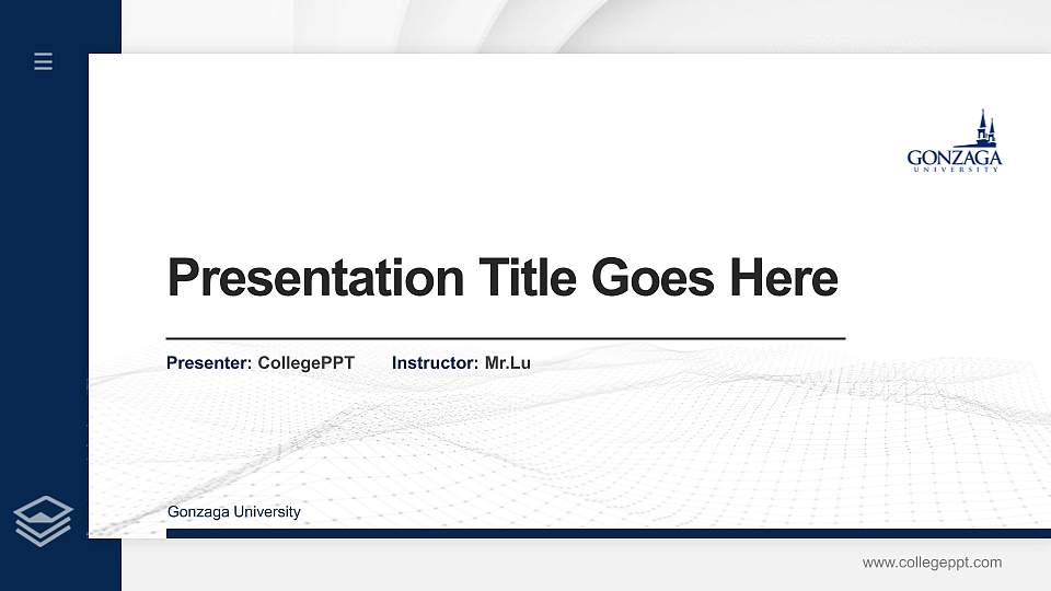 Gonzaga University Thesis Proposal/Graduation Defense PPT Template16:9 ratio PPT effect preview image