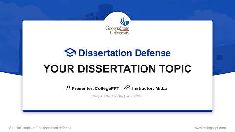 Georgia State University Graduation Thesis Defense PPT Template