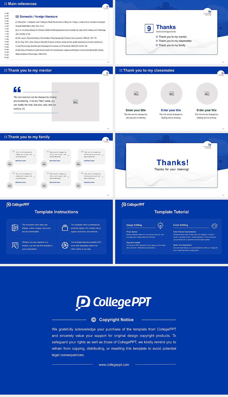 Georgia State University Graduation Thesis Defense PPT Template16:9 ratio PPT effect preview image7