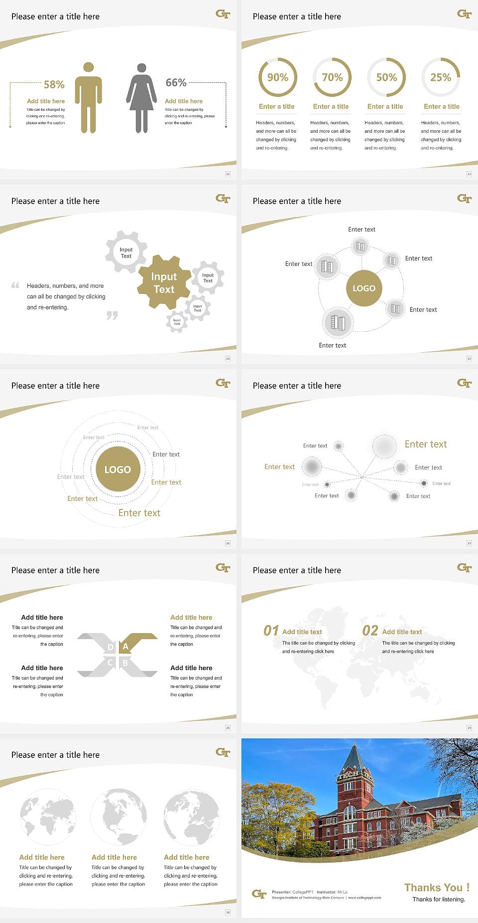 Georgia Institute of Technology-Main Campus Course/Courseware Creation PPT Template4:3 ratio PPT effect preview image4