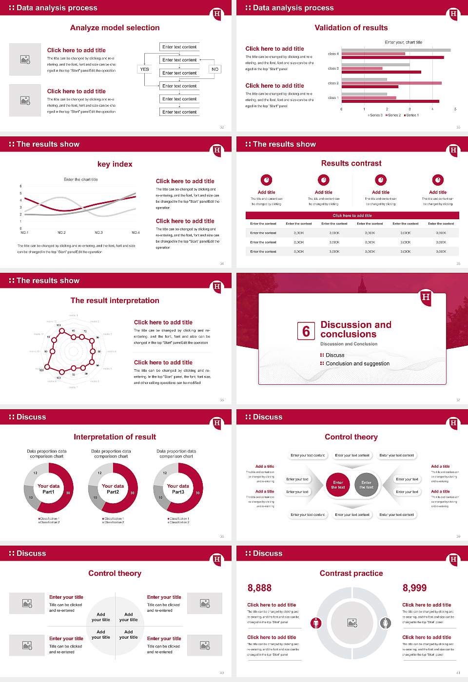 Hamline University Graduation Thesis Defense PPT Template16:9 ratio PPT effect preview image5