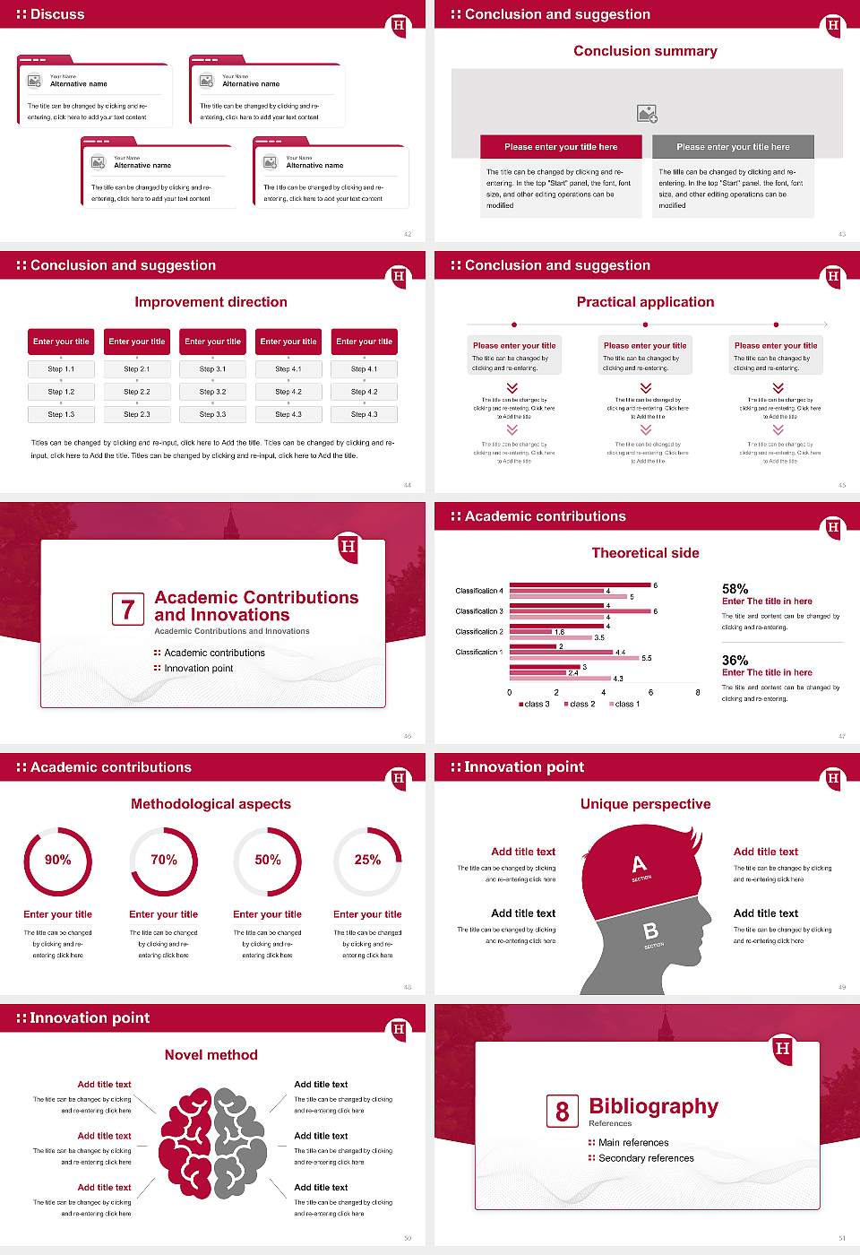 Hamline University Graduation Thesis Defense PPT Template16:9 ratio PPT effect preview image6